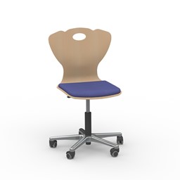 Zeige Details für Drehstuhl mit Holzschale S2 (Sitz, gepolstert) Bild von Drehstuhl mit Holzschale S2 (Sitz, gepolstert)