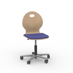 Zeige Details für Drehstuhl mit Holzschale S3 (Sitz, gepolstert) Bild von Drehstuhl mit Holzschale S3 (Sitz, gepolstert)