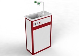 Zeige Details für Mediensäule mit PP-Aufsatzbecken Bild von Mediensäule mit PP-Aufsatzbecken