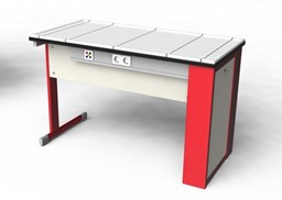 Zeige Details für Schülertisch zweisitzig mit Medienschrank seitlich Bild von Schülertisch zweisitzig mit Medienschrank seitlich